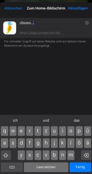 Die App hinzufügen