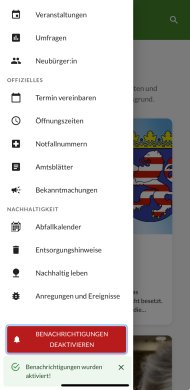Push-Benachrichtigungen erfolgreich gespeichert